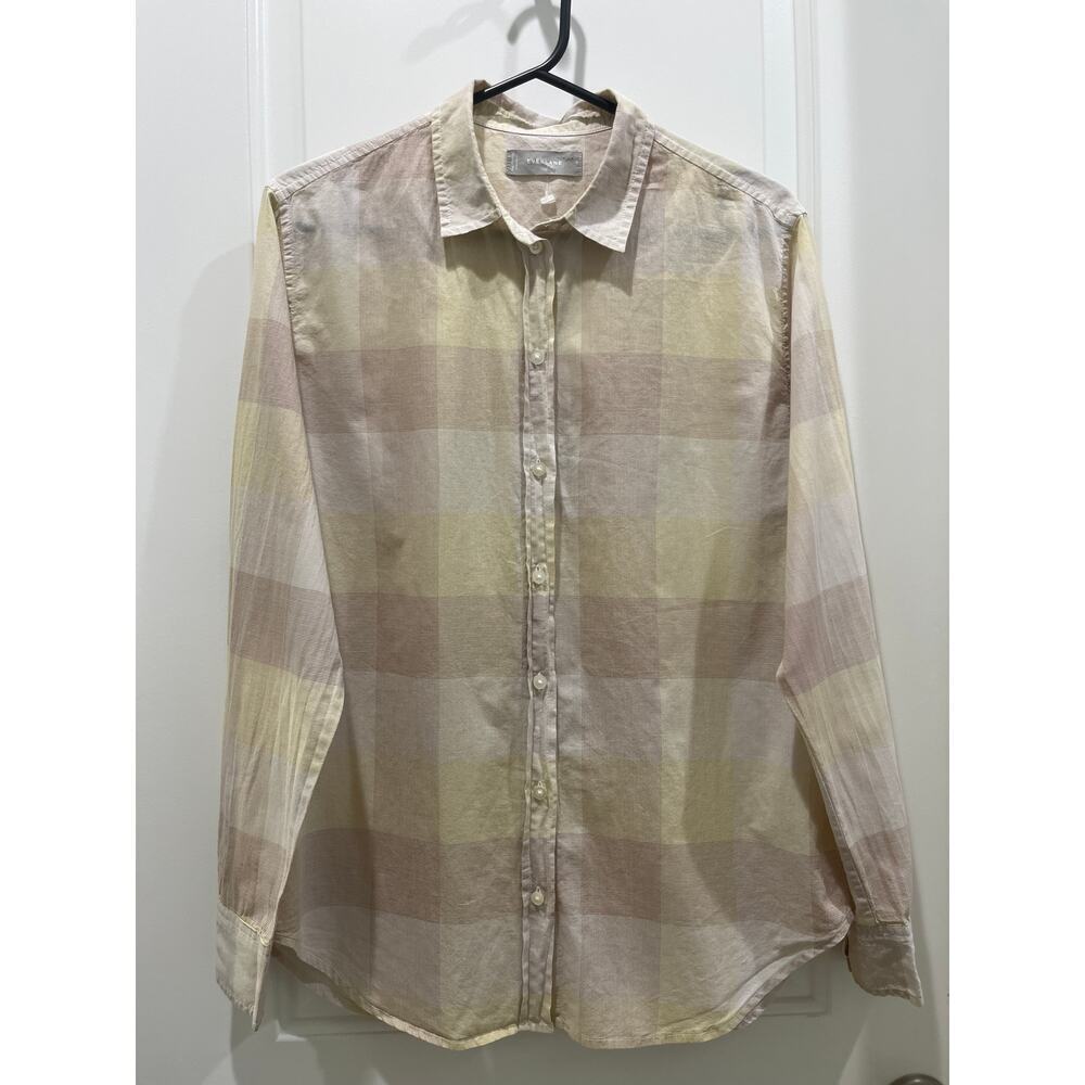 Everlane The Relaxed Air Muted Checkered 100% Cotton Shirt Sz 4
